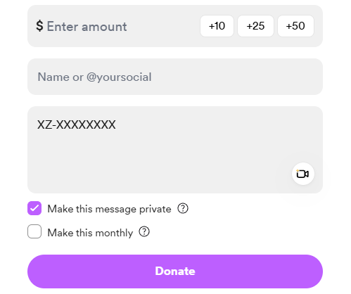 Example showing where to paste the Xzentosia Gold code and enable the private message option
